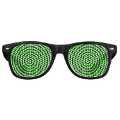 Lunettes De Fête Retro Vert hypnotisé Abstrait (Devant)