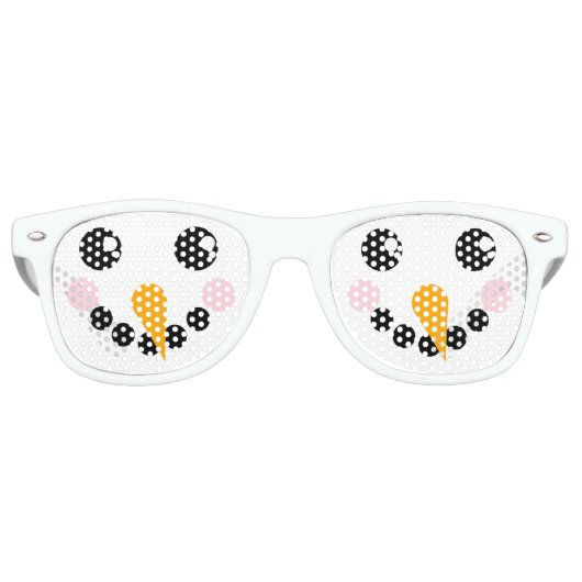 Lunettes De Fête Retro Visage de neige (Devant)