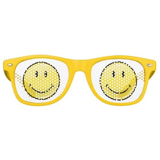 Lunettes De Fête Retro Visage Jaune Classique (Devant)