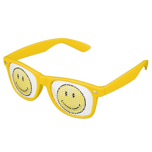 Lunettes De Fête Retro Visage Jaune Classique (Angulaire)