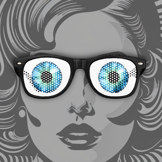 Lunettes De Fête Retro Vous Avez De Gros Yeux Bleus !