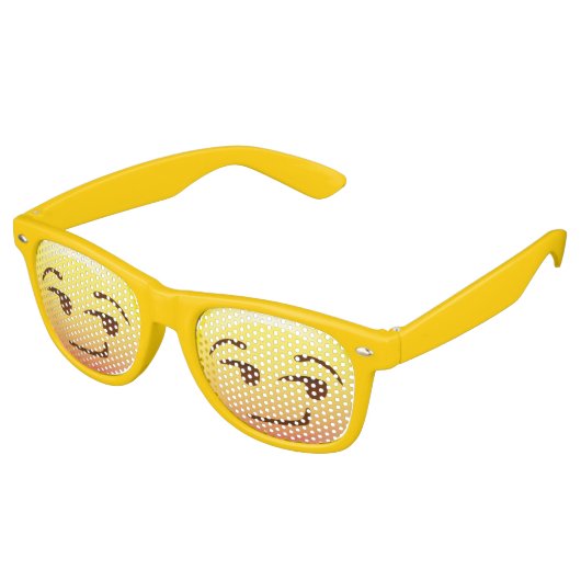 Lunettes De Fête Retro Vue d'ensemble Emoji Face Party Shades (Angulaire)