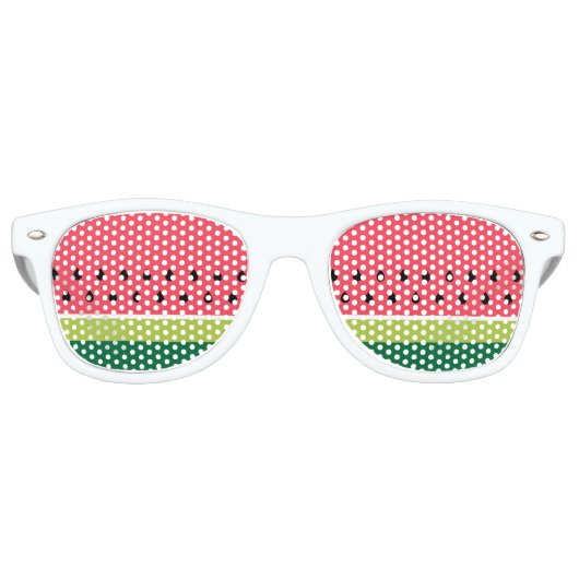 Lunettes De Fête Retro Watermelon Melon Stripes Summer Beach (Devant)