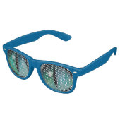 Lunettes De Fête Retro Whimsical Funny mignon yeux de chat bleu (Angulaire)