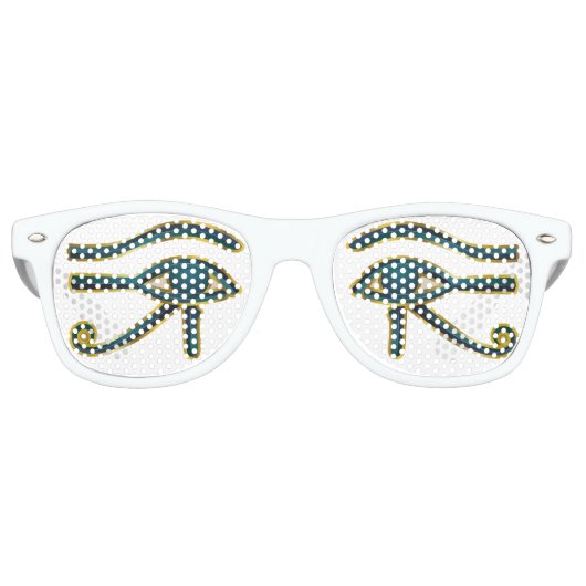 Lunettes De Fête Retro Yeux bleu et or égyptien (Devant)