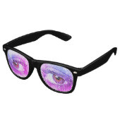 Lunettes De Fête Retro Yeux violets roses (Angulaire)