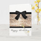 Lunettes de fille mignonnes, Séquins, Bow, Carte d (Fleur jaune)