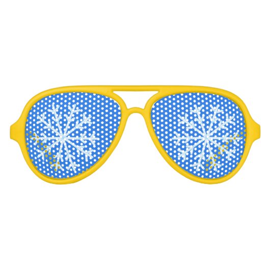 Lunettes de nouveauté Frosty Blue Snowflake (Devant)