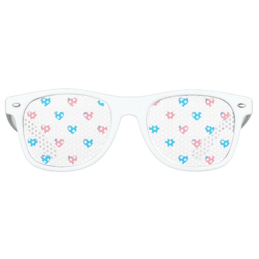 Lunettes de soleil à coeurs Fierté Trans (Devant)