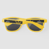 Lunettes de soleil à monture noire Designer (jaune (Dos)
