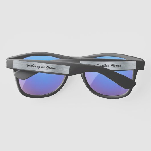 Lunettes De Soleil Acier Brossé Éditable pour Mariage (Dos)