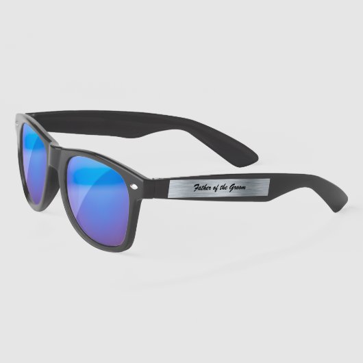 Lunettes De Soleil Acier Brossé Éditable pour Mariage (Gauche)