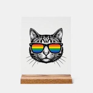 Lunettes de soleil arc-en-ciel vintage Chat Fière