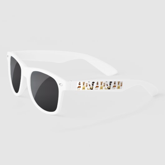 Lunettes De Soleil arrière - plan blanc chien motif (Gauche)