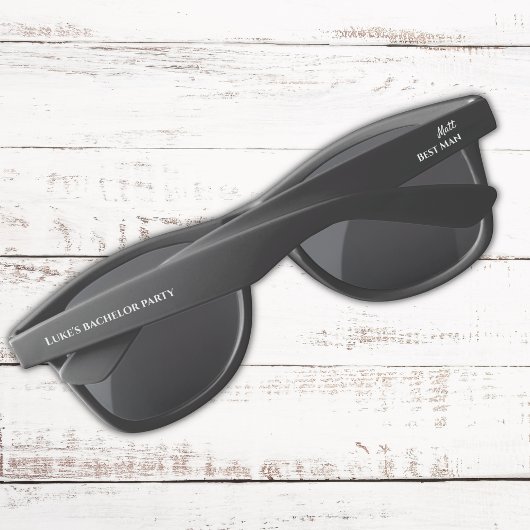 Lunettes De Soleil Black White Bachelor Party Best Man