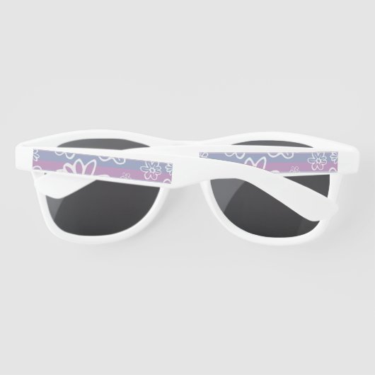 Lunettes de soleil blanches et violettes pour femm (Dos)