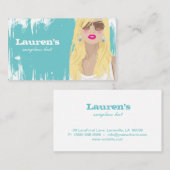 Lunettes de soleil Carte de visite Mode Blonde ble (Devant / Derrière)