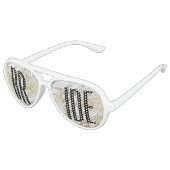 Lunettes de soleil chic Gold et Marbre blanc Bride (Angle)