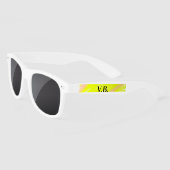 Lunettes De Soleil Couleur unie simple ajouter un nom texte monogramm (Gauche)