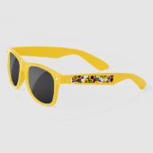 Lunettes De Soleil Country Rustic White Wood Purple Yellow Sunflower (Gauche)