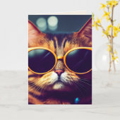 LUNETTES DE SOLEIL DE CHAT COOL CARTES D'ANNIVERSA (Fleur jaune)