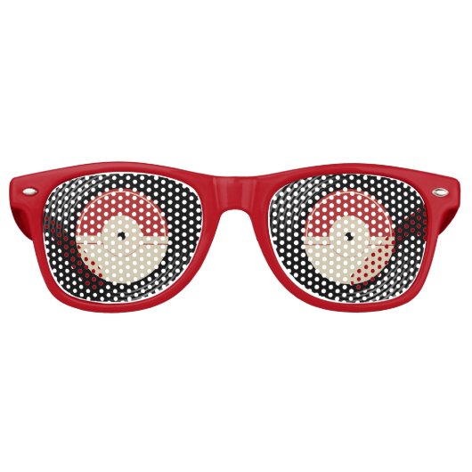 Lunettes de soleil de fête en vinyle rétro – Thème (Devant)