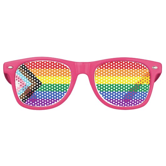 Lunettes de soleil de fête rétro rose Drapeau de f (Devant)