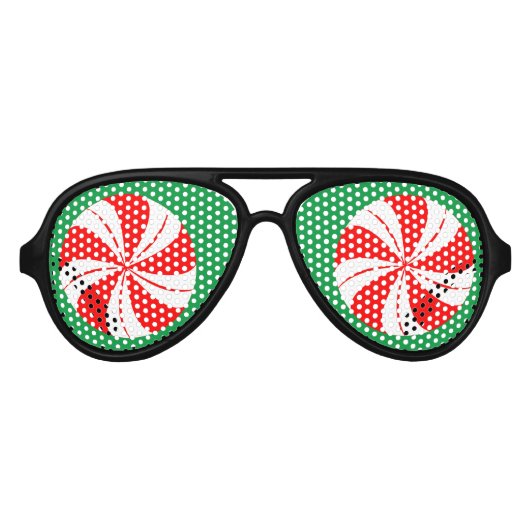 Lunettes de soleil de la fête de Noël Peppermenthe (Devant)