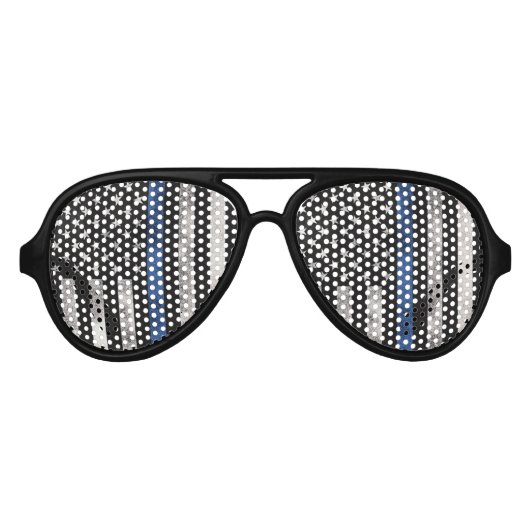 Lunettes de soleil de Ligne Bleue Mince, Drapeau V (Devant)