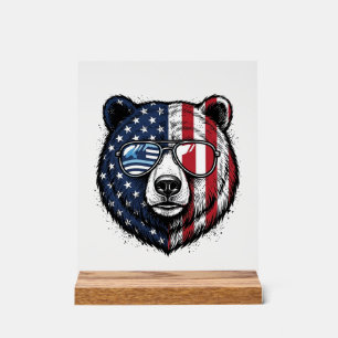 Lunettes de soleil de l'ours patriotique Vintage V