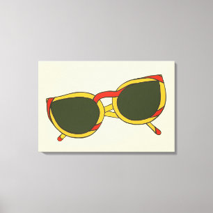 Lunettes de soleil en impressions sur toile jaune
