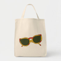 Lunettes de soleil en jaune et rouge sur les Sacs