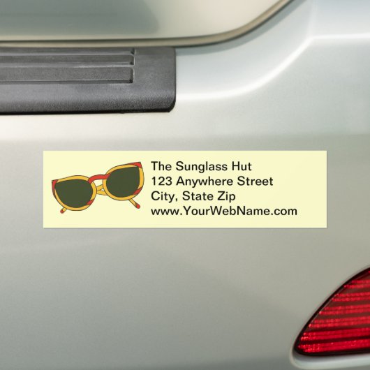 Lunettes de soleil en Stickers pare-chocs jaunes e (En voiture)