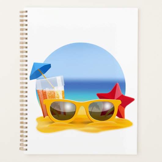 Lunettes de soleil et scène de plage pour l'été (Devant)