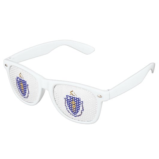 Lunettes de soleil Fête avec drapeau du Massachuse (Angulaire)