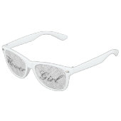 Lunettes de soleil Fille aux Fleurs Damas blanches (Angle)