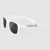 Lunettes de soleil florales blanches et violettes (Gauche)
