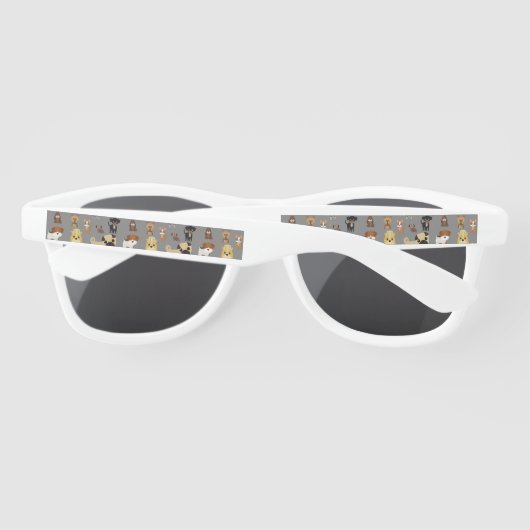 Lunettes De Soleil gray background dogs (Dos)