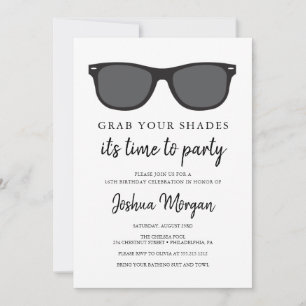 Lunettes de soleil Invitation de fête d'anniversai