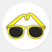 Lunettes de soleil jaunes Stickers Stickers (Devant)