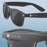Lunettes De Soleil Logo Simple Avec Texte Professionnel Promotionnel<br><div class="desc">Ajoutez votre propre logo et le choix du texte à cette conception. Minimaliste et professionnel. Idéal pour l'image de marque des employés ou comme produit promotionnel pour vos clients et clients.</div>