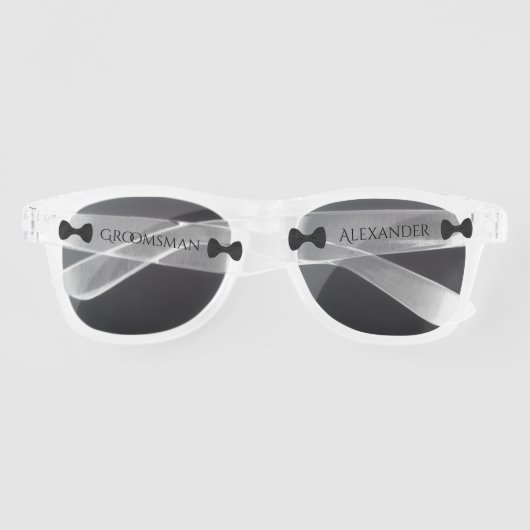 Lunettes De Soleil Mariage amusant Groomsman Black Cravate (Dos)