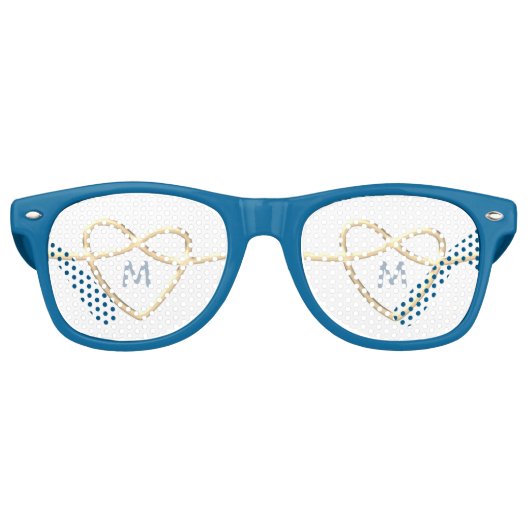 Lunettes de soleil monogramme de mariage rétro (Devant)