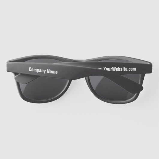 Lunettes De Soleil Noir promotionnel avec Modèle de texte blanc (Dos)