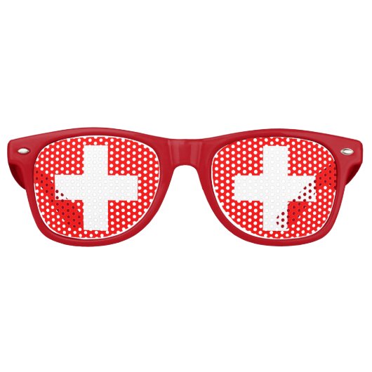 Lunettes de soleil Party Shades - drapeau suisse (Devant)