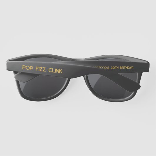 Lunettes De Soleil Pop Fizz Clink Élégante Typographie (Dos)