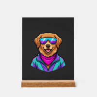 Lunettes de soleil pour chien mignon Art néon rétr