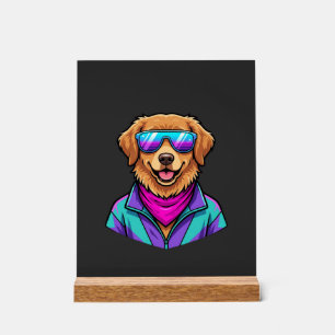 Lunettes de soleil pour chien mignon Art néon rétr