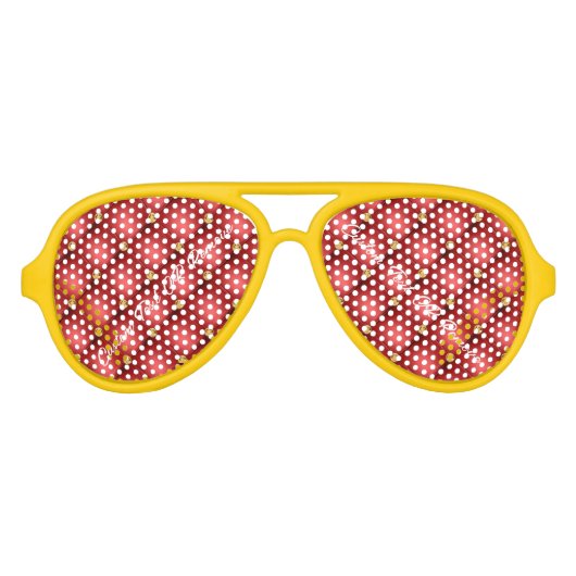 Lunettes de soleil Red Gold avec texte personnalis (Devant)