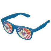 Lunettes de soleil rétro avec le drapeau de Détroi (Angulaire)